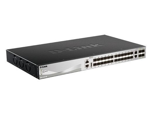 Комутатор D-Link 24xSFP, 4xGE/SFP, 2x10GE, 4xSFP+, L3 (DGS-3130-30S) [105019]