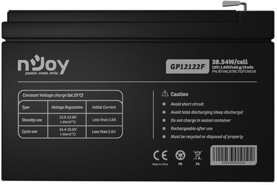 Акумуляторна батарея Njoy 12V 12AH (BTVACATBCTI2FCN01B) AGM (GP12122F) [615340]