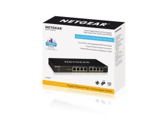 Комутатор NETGEAR GS308PP 8xGE PoE, 83Вт, Некерований (GS308PP-100EUS) [104957]