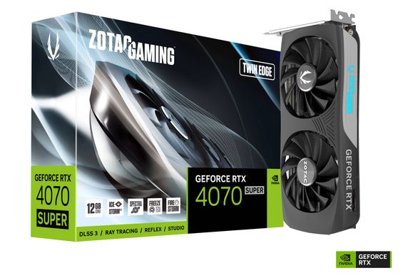 Zotac Відеокарта GeForce RTX 4070 SUPER 12GB GDDR6X Twin Edge (ZT-D40720E-10M)