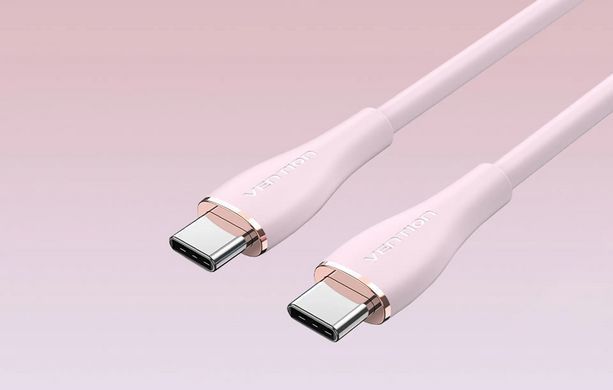 Кабель Vention USB 2.0 C Male to C Male 5A Cable 1.5M Pink Silicone Type (TAWPG) [802458]