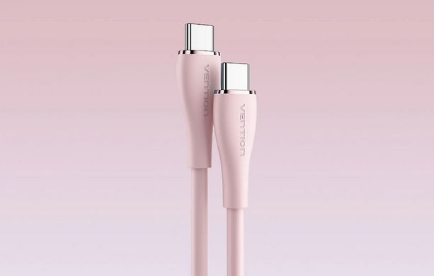 Кабель Vention USB 2.0 C Male to C Male 5A Cable 1.5M Pink Silicone Type (TAWPG) [802458]