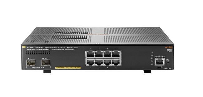 HPE Комутатор Aruba 2930F 8G PoE+ 2SFP+ Switch, 8xGE POE+ Ports, 2x10GE SFP Ports, L3, LT Warranty (JL258A)