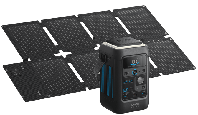Портативна зарядна станція Anker Solix C300XDC + PS60 - 288Wh/No AC/140W 4xPD/2xUSB/1xCar/MPPT (B1728311) [204062]
