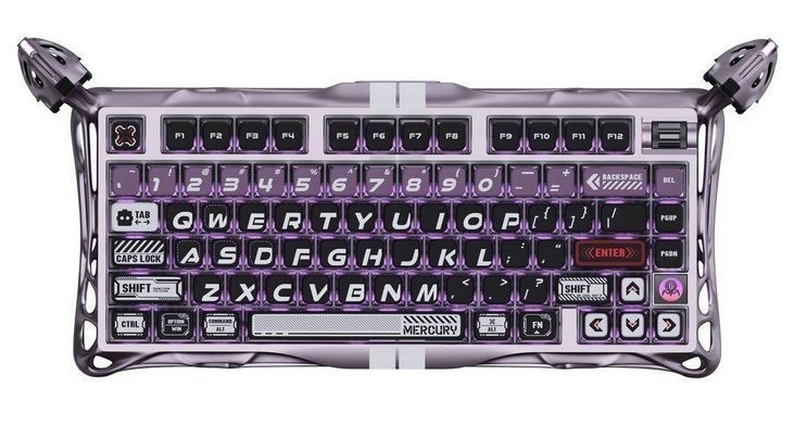Клавіатура магнітна GravaStar Mercury V75 Pro 80keys, GravaStar x Gateron Jade Gaming, USB-A, 8k, RGB, Iron Purple (GSV75PRO_PL) [114354]