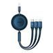 Кабель Baseus Bright Mirror 2 Series Retractable 3-in-1 Fast Charging Data Cable USB to M+L+C 66W 1.1m Blue (CAMJ010103) [802614], фото 1