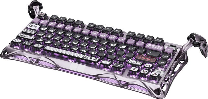 Клавіатура магнітна GravaStar Mercury V75 Pro 80keys, GravaStar x Gateron Jade Gaming, USB-A, 8k, RGB, Iron Purple (GSV75PRO_PL) [114354]