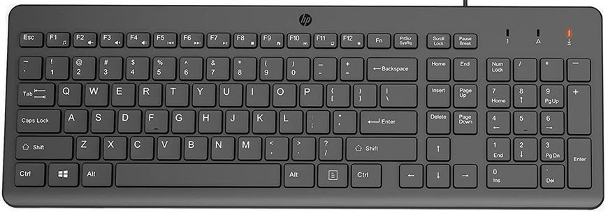 Клавіатура мембранна HP 150, 104key, USB-A, EN/RU, чорний (664R5AA) [103566]