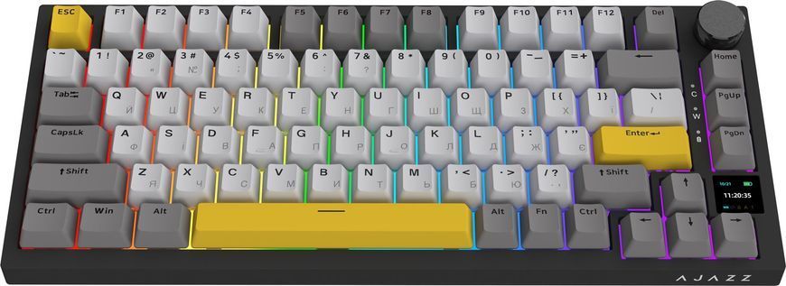 Клавіатура бездротова Ajazz AK820 Pro Gift Switch Black (AK820PRO-G-BGY) [611057]