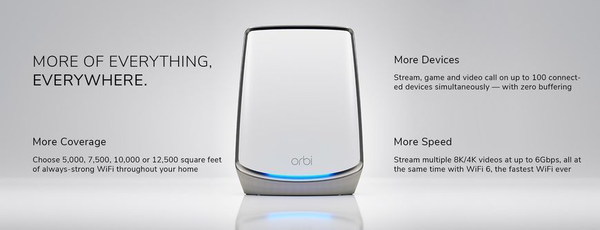 Система WiFi-Mesh NETGEAR Orbi RBK853 AX6000, 3мод, білий (RBK853-100EUS) [14548]
