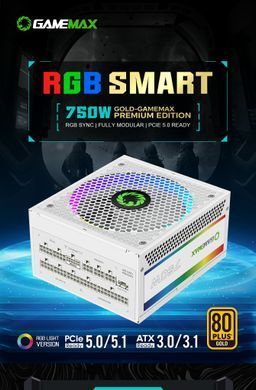 Блок живлення GAMEMAX (RGB 750 PRO WH (ATX3.1PCIe5.1)) [303202]