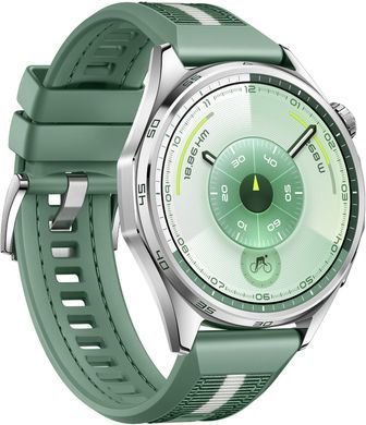Смарт-годинник Huawei Watch GT 6 46mm Steel with Green Woven Strap (55020FTV) [617882]