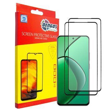 Захисне скло Dengos для Xiaomi Realme 12 4G Black Full Glue 2 шт. (DG-TG2P-89) [619722]