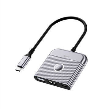 USB-Hub WIWU Traveling 3in1 USB C hub Wi-HB002 Gray (6976975616437) [806489]