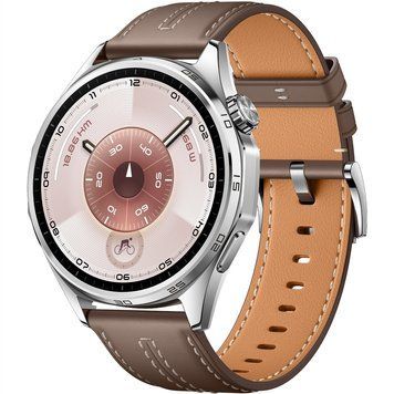 Смарт-годинник Huawei Watch GT 6 46mm Steel with Brown Composite Leather Strap (55020FTW) [616689]
