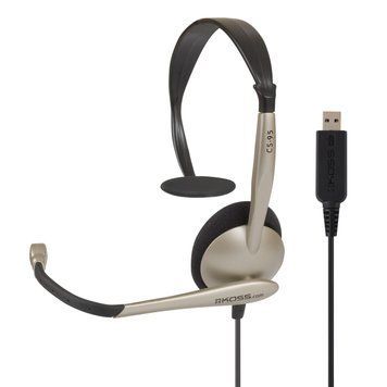 Гарнітура комп'ютерна моно On-Ear Koss CS95, USB, Uni Mic, 2.4м, Кремовий (195512.101) [17174]