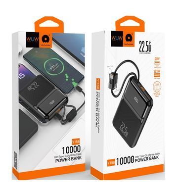 Зовнішній акумулятор WUW （PD22.5W quick charge) 10000mAh Black (Y158) [806352]