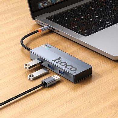 USB-хаб HOCO HB50 Wow 5-in-1 multi-function converter (HDTV+PD+USB3.0*3) Deep Space Gray (6942007647298) [802754]