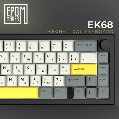 Клавіатура бездротова Epomaker EK68 65% Flamingo Switch Hot-Swap (2.4G/BT/USB) RGB UA Black (EK68-B-F) [606073]