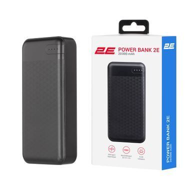 Акумулятор портативний літій-іонний Power Bank 2E 20000мА&middot;год, PD, QC 18Вт, чорний (2E-PB2004PD-BLACK) [109941]