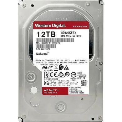 Накопичувач HDD SATA 12.0TB WD Red Pro NAS 7200rpm 512MB (WD122KFBX) [611679]