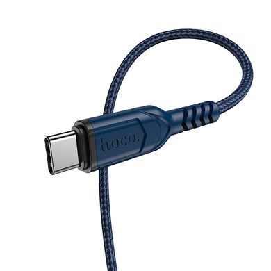 Кабель HOCO X59 USB to Type-C 3A, 1m, nylon, TPE connectors, Blue (6931474744944) [804348]