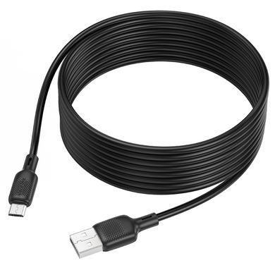 Кабель BOROFONE BX113 Lenny silicone charging data cable Micro(L=3M) Black (6941991115547) [805385]