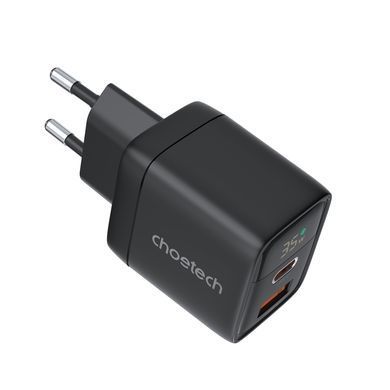 Мережевий зарядний пристрій Choetech (USB-C+USB-A) Black (PD6052-EU-BK) [619605]