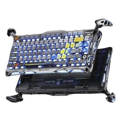 Клавіатура механічна GravaStar Mercury K1 Pro 80keys, GravaStar x Kailh Speedy Mint, BT/WL/USB, RGB, Interstellar Silver (GSK1PRO_S_CGRY) [114355]