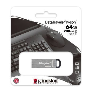 Флеш-накопичувач Kingston USB 3.2 DT Kyson 64GB Silver/Black (DTKN/64GB) [803108]