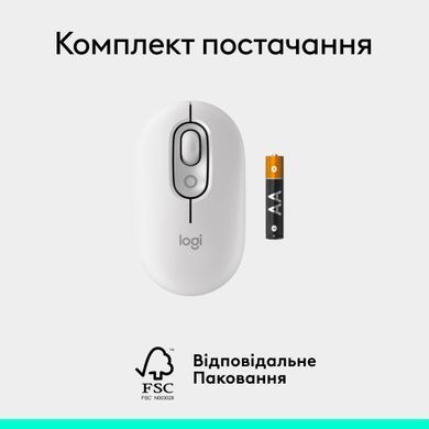 Миша бездротова Logitech Pop Mouse with Emoji Off-White (910-007411) [606670]