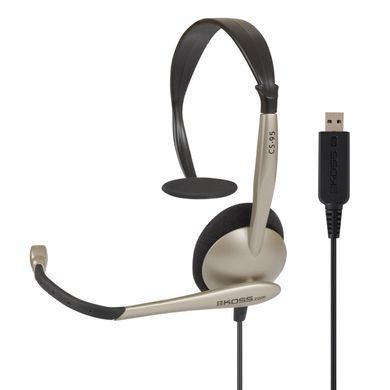 Гарнітура комп'ютерна моно On-Ear Koss CS95, USB, Uni Mic, 2.4м, Кремовий (195512.101) [17174]