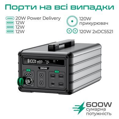 Зарядна станція Zendure 607Wh (ZDSB600M-gy-eu) [610611]