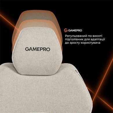 Крісло для геймерів GamePro Fabric Light Gray (GC760LG) [617859]