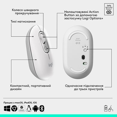 Миша Logitech POP with emoji Offwhite (L) (910-007411) [200838]