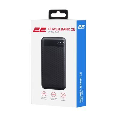 Акумулятор портативний літій-іонний Power Bank 2E 20000мА&middot;год, PD, QC 18Вт, чорний (2E-PB2004PD-BLACK) [109941]