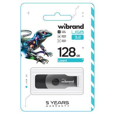 Флеш-накопичувач Wibrand USB 3.2 Gen1 Lizard 128GB Black (WI3.2/LI128P9B) [803116]