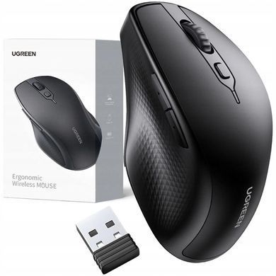 Мишка UGREEN 2.4GHz+Bluetooth MU101, бездротова, 4000dpi., 5кн., чорна (90395) [404006]