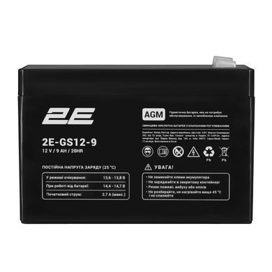 Акумуляторна батарея 2E GS, 12В, 9А&bull;год, AGM (2E-GS12-9) [112271]