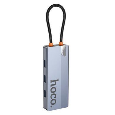 USB-хаб HOCO HB50 Wow 5-in-1 multi-function converter (HDTV+PD+USB3.0*3) Deep Space Gray (6942007647298) [802754]