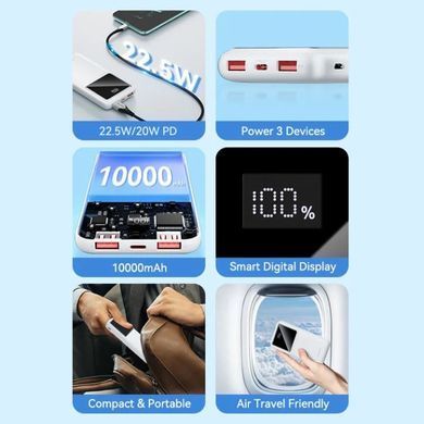 Універсальна мобільна батарея Vention 10000mAh PD QC 3.0 White (FHKW0) [617720]