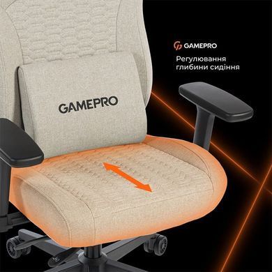 Крісло для геймерів GamePro Fabric Light Gray (GC760LG) [617859]
