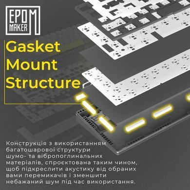 Клавіатура бездротова Epomaker EK68 65% Flamingo Switch Hot-Swap (2.4G/BT/USB) RGB UA Black (EK68-B-F) [606073]