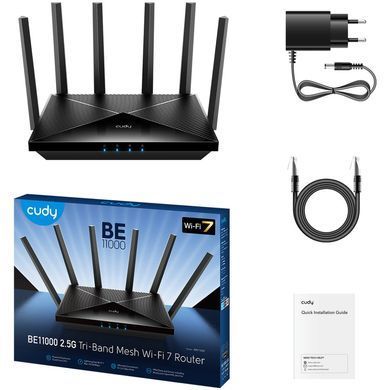 Маршрутизатор Cudy, BE11000 2.5G Tri-Band Wi-Fi 7 Mesh Router (WR11000) [403225]