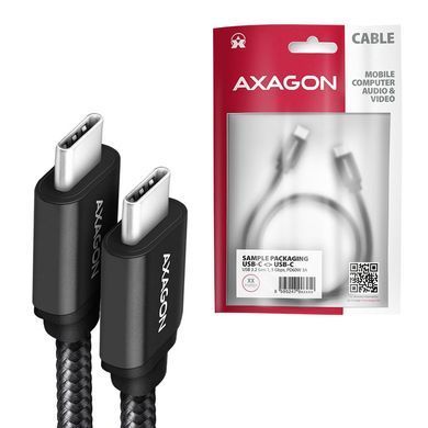 Кабель AXAGON BUCM3-CM10AB USB-C-USB-C 3.2 Gen 1, 3m, PD 60W, 3A, чорний (BUCM3-CM30AB) [504212]