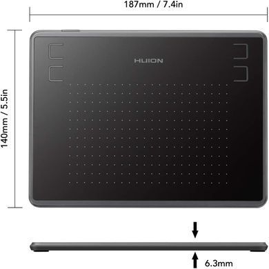 Графічний планшет Huion 4.8"x3" H430P, microUSB, чорний (H430P_HUION) [104753]