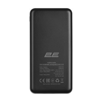 Акумулятор портативний літій-іонний Power Bank 2E Geometry 20000мА&middot;год, 18Вт, PD, QC, чорний (2E-PB2072PD-BLACK) [108430]
