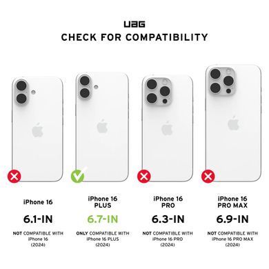 Чохол UAG для iPhone 16 Plus, Plyo Magsafe, Ice/White (114479114341) [108220]