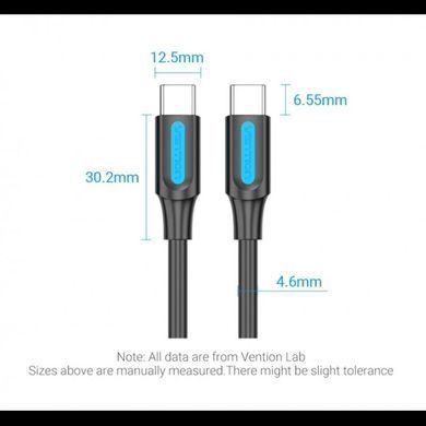 Кабель Vention USB Type-C - USB Type-C (M/M), TPE Round PD 100 W, 5 A, 2 м, Black (COTBH) [604004]