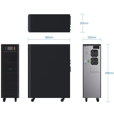 ДБЖ Marsriva, 10кВА/10кВт, 1:1 phase, Smart Online UPS, 16*12V/7Ah (MR-US10K) [400931]